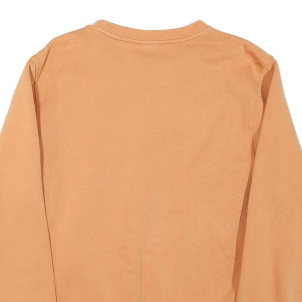 NIKE Mens Orange Crew Neck S Cotton Blend Sweatshirt Long Sleeve Casual