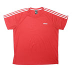 ADIDAS Mens Red & White Athletic T-Shirt 2XL Short Sleeve Crew Neck Sportswear
