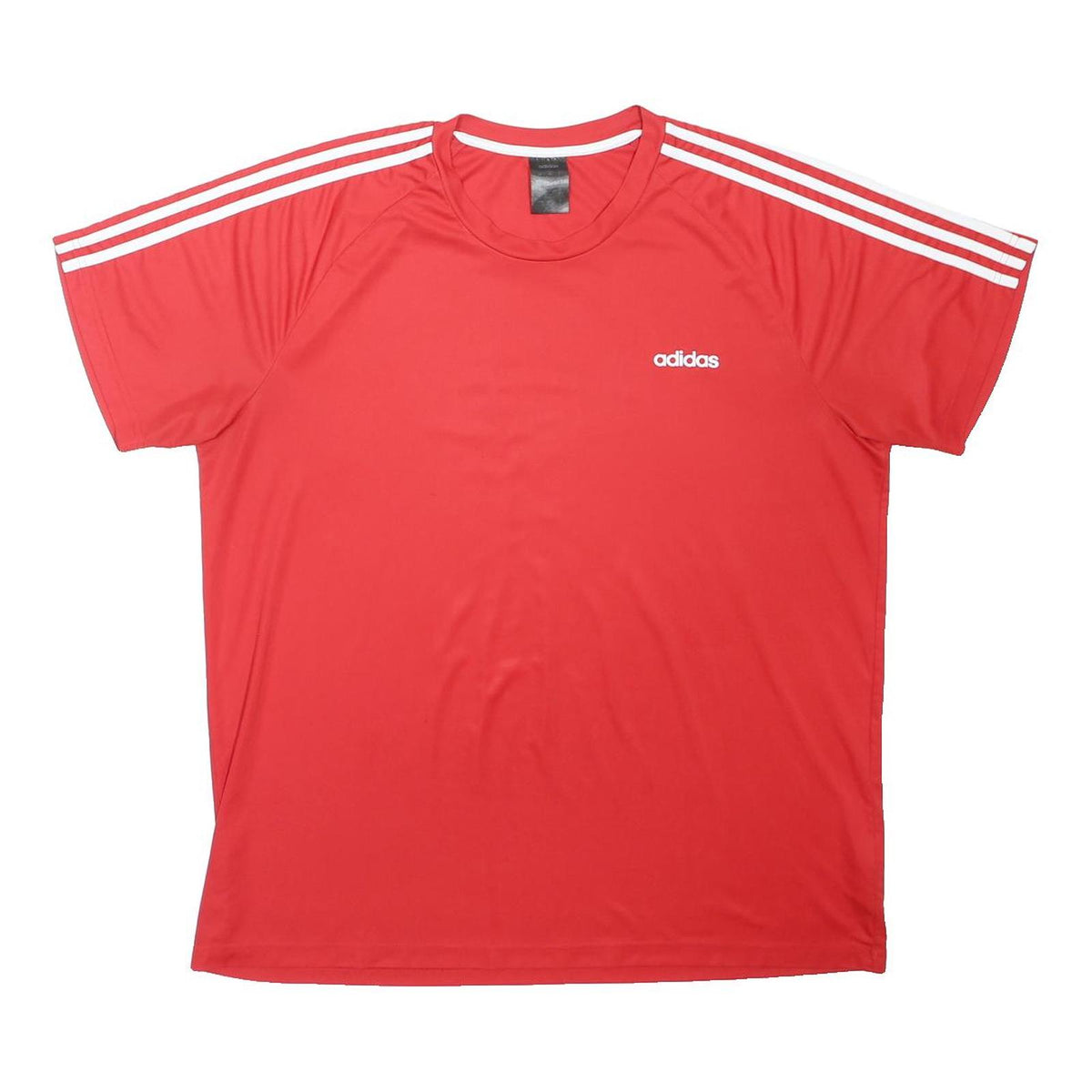 ADIDAS Mens Red & White Athletic T-Shirt 2XL Short Sleeve Crew Neck Sportswear
