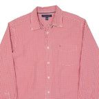 TOMMY HILFIGER Mens Shirt Red Check Long Sleeve L