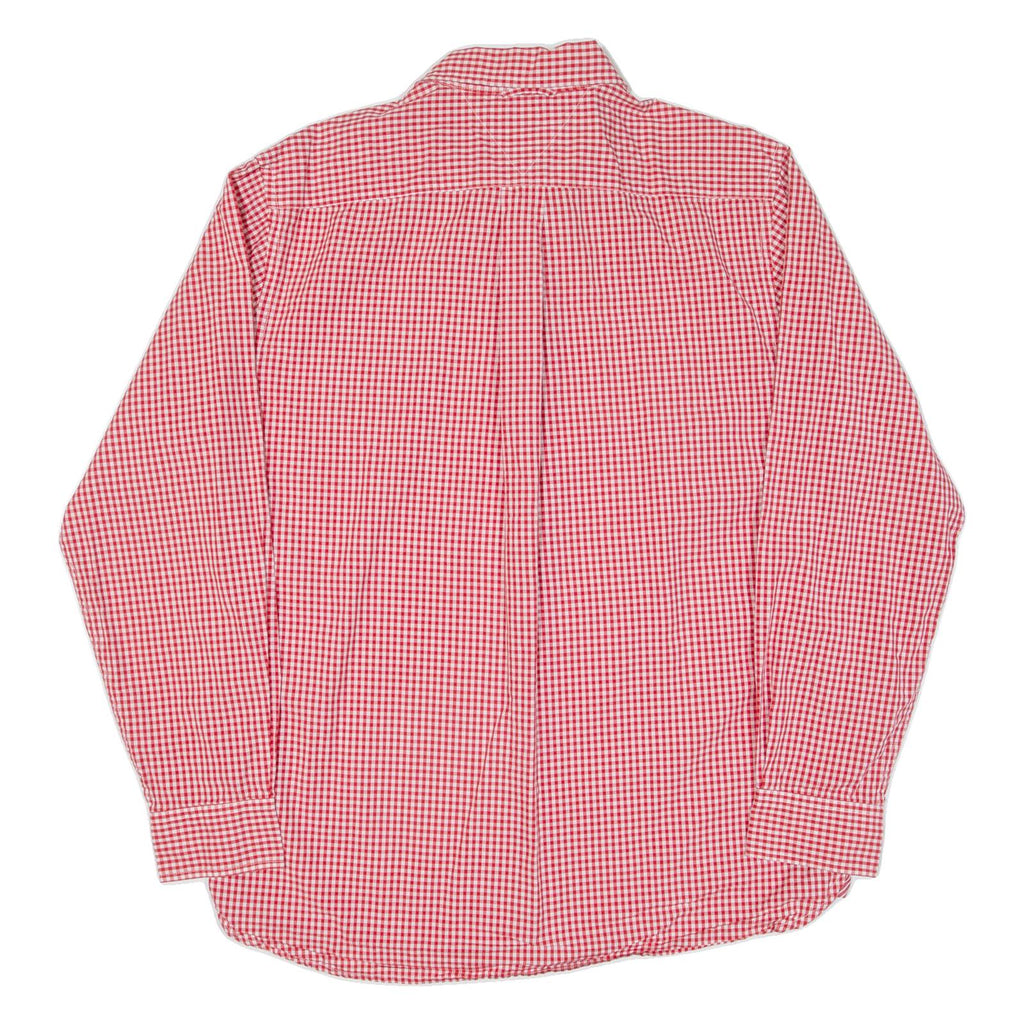 TOMMY HILFIGER Mens Shirt Red Check Long Sleeve L