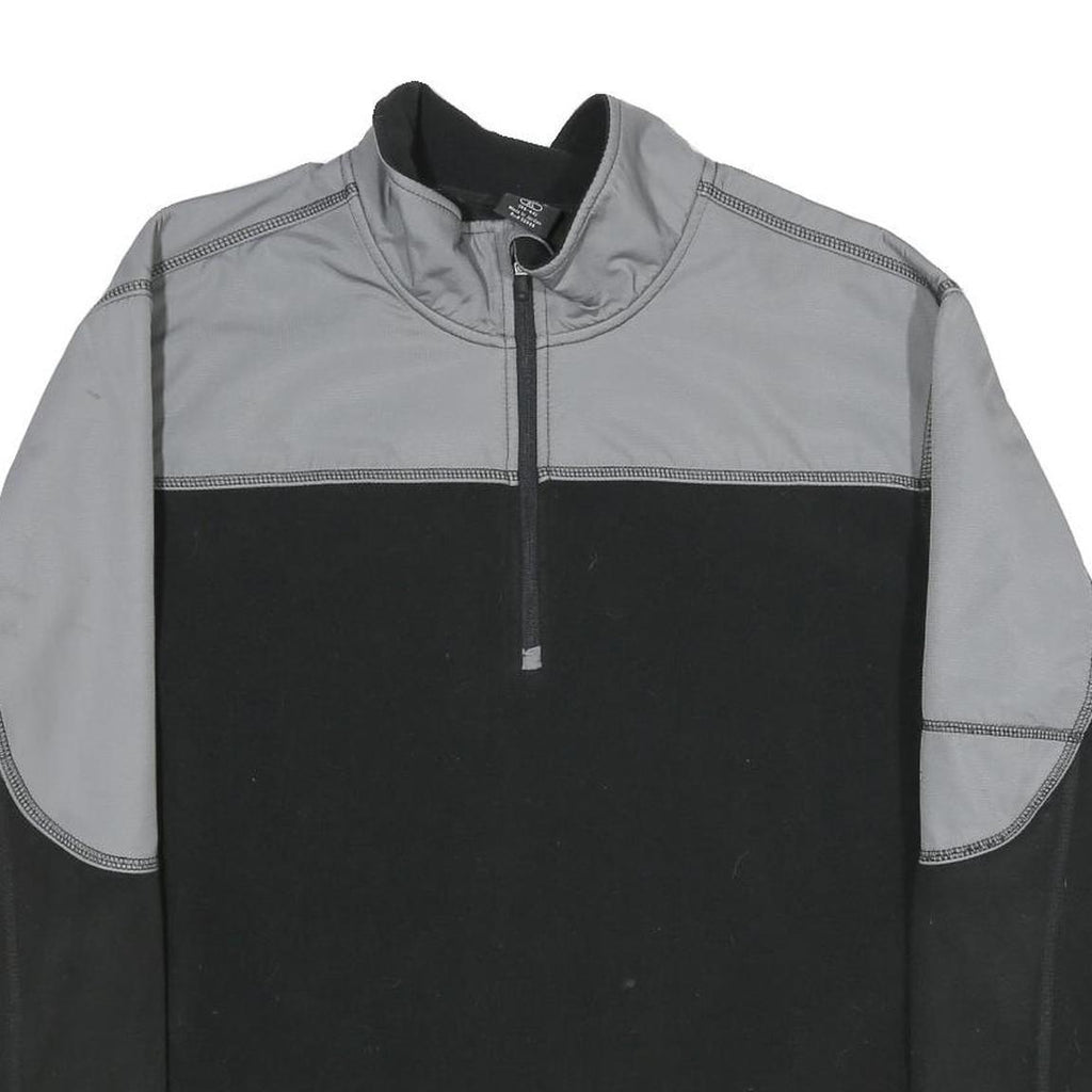 STARTER Mens Black & Grey Colourblock Plain Pullover Jumper XL Sports Casual