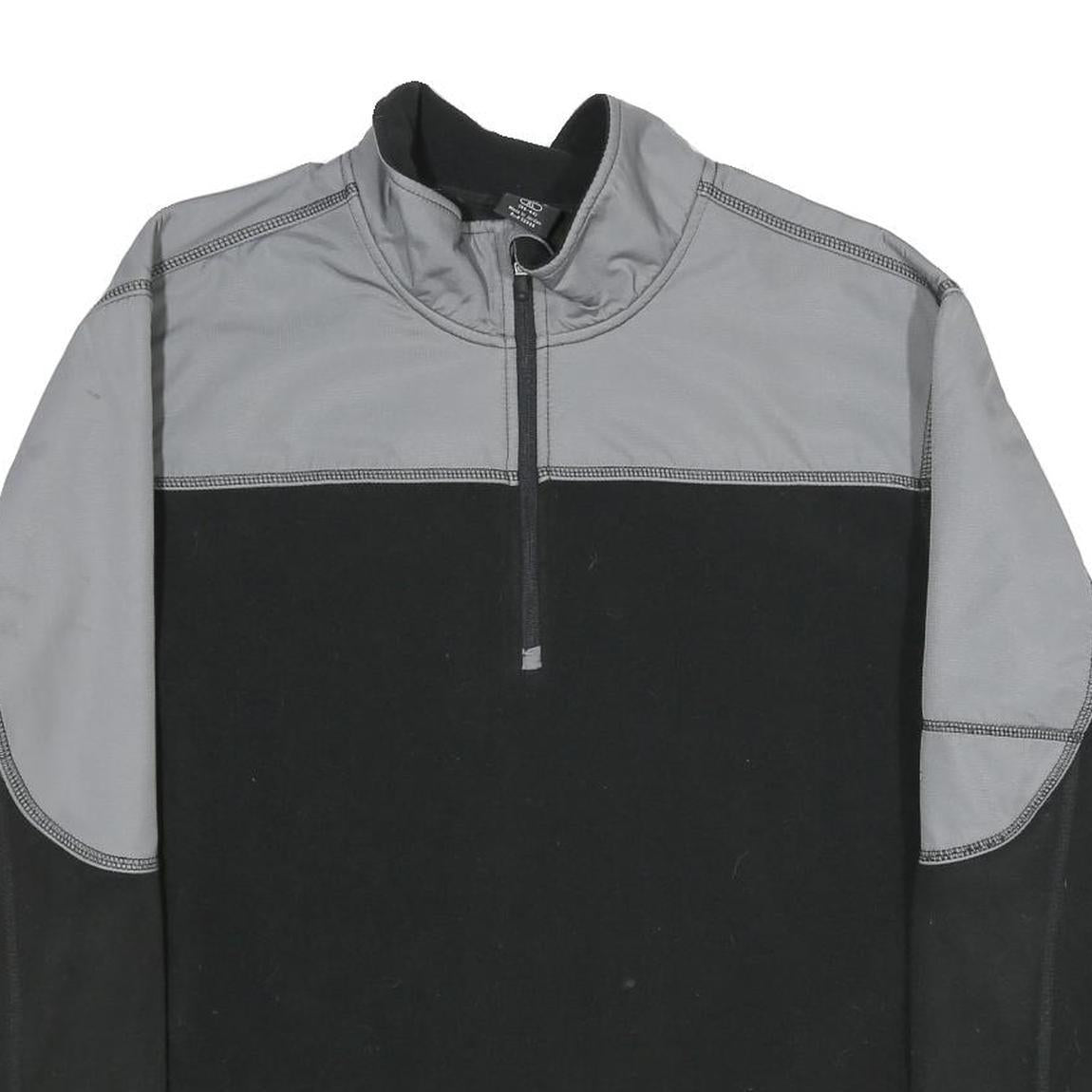STARTER Mens Black & Grey Colourblock Plain Pullover Jumper XL Sports Casual