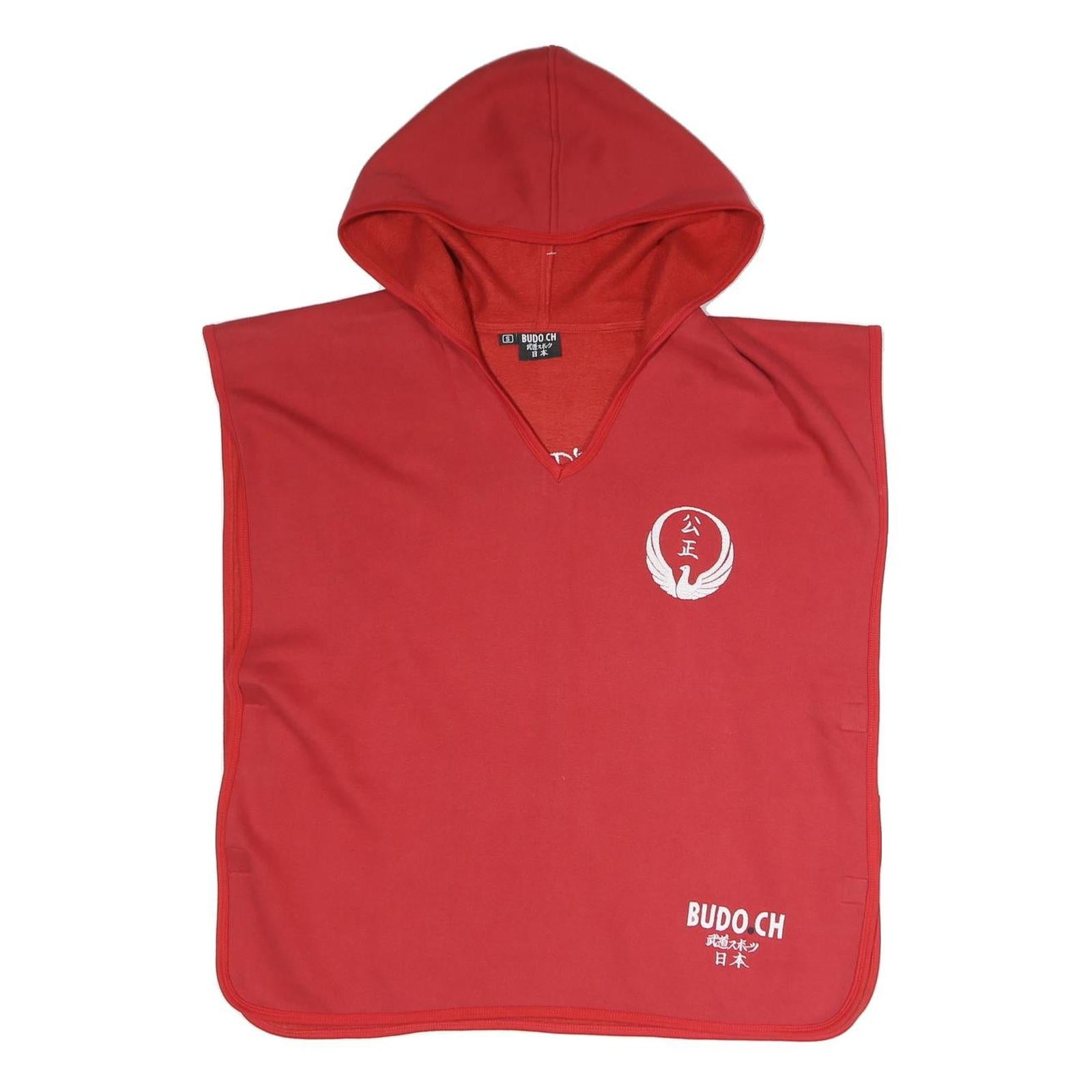 BUDOCH Mens Red Sleeveless Hoodie S Japanese Inspired Graphic Pullover