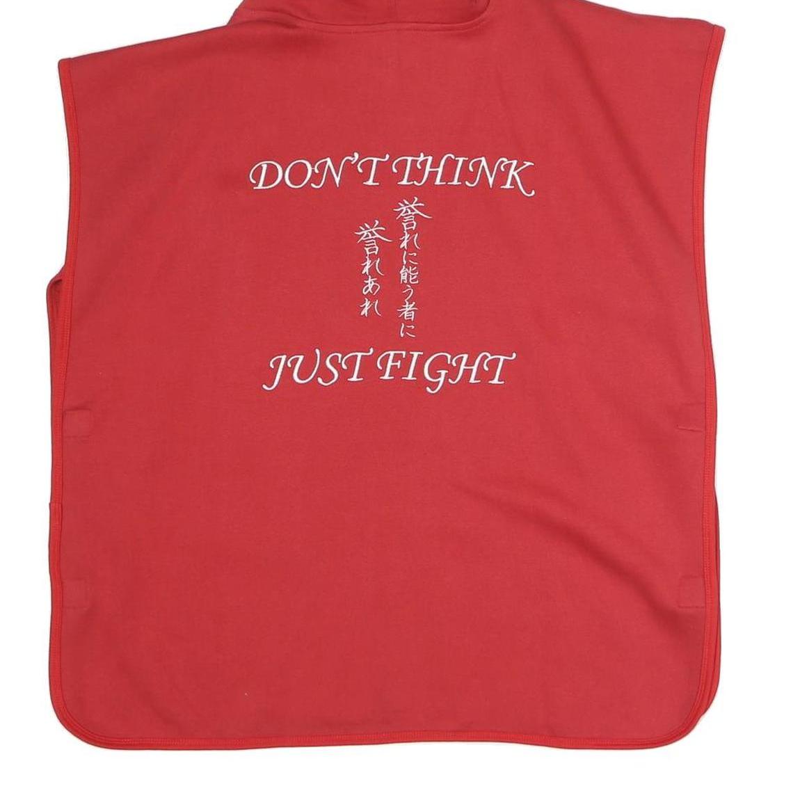 BUDOCH Mens Red Sleeveless Hoodie S Japanese Inspired Graphic Pullover