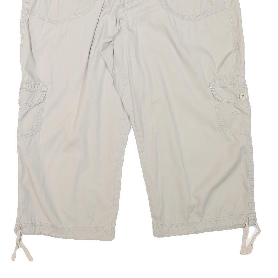 GLORIA VANDERBILT Womens Beige Casual Cargo Shorts XL W34 Comfortable Cotton