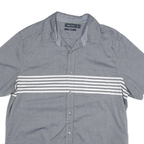 NAUTICA Mens Blue Shirt L Classic Fit Cotton Blend Casual Button Down