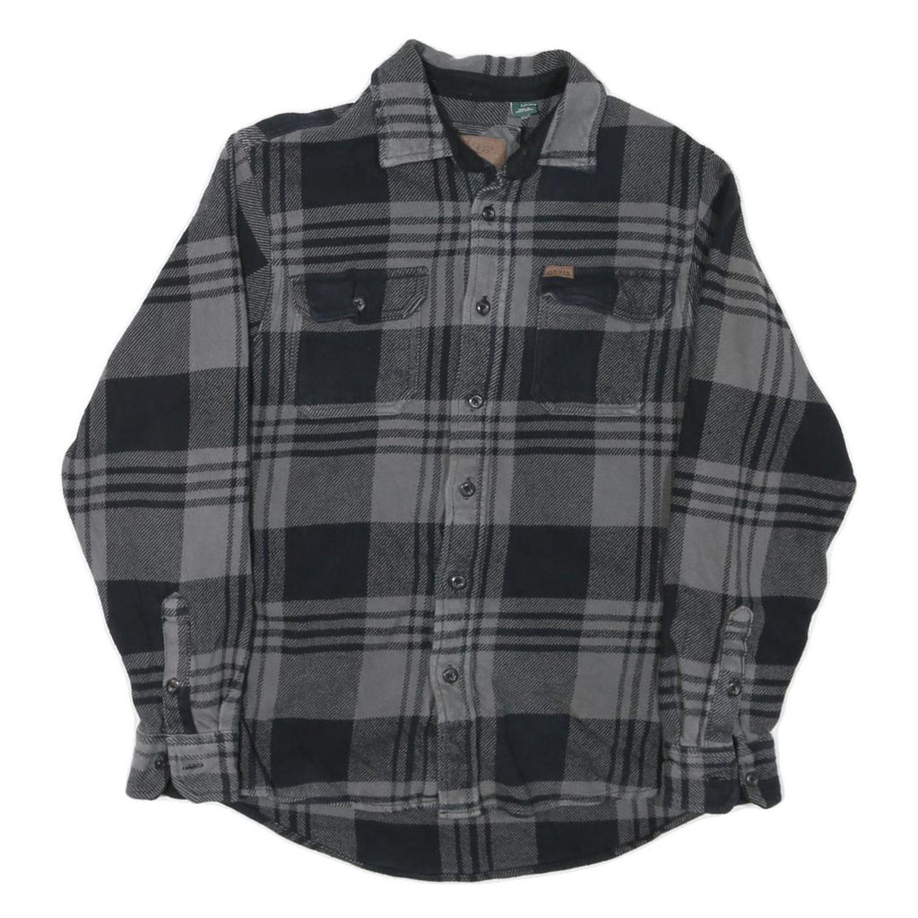 ORVIS Mens Black & Grey Check Shirt S Classic Cotton Blend Button Front