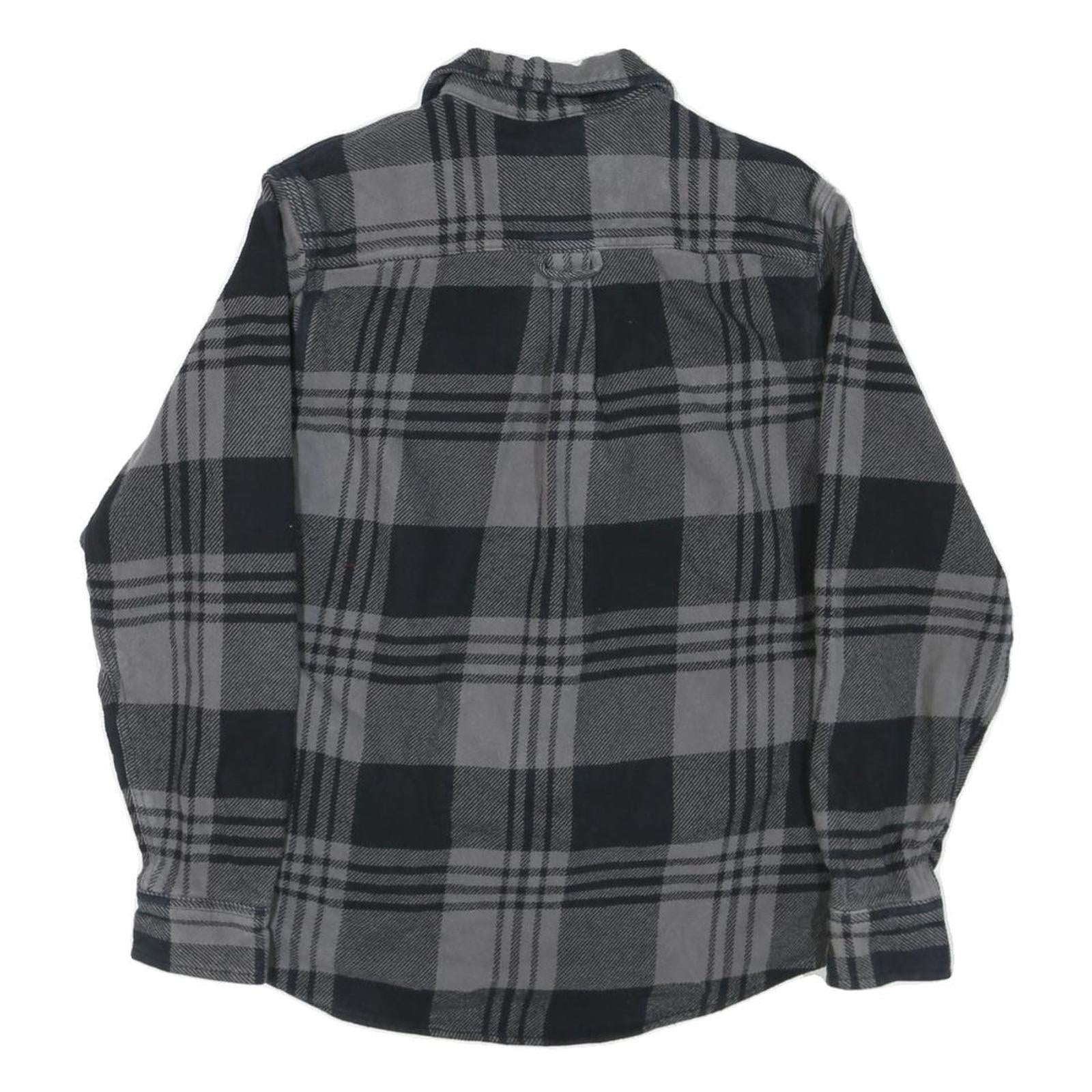 ORVIS Mens Black & Grey Check Shirt S Classic Cotton Blend Button Front