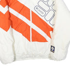 COLUMBIA Mens White & Orange Polyester Blend Jacket L Sportswear Zip Fit