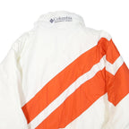 COLUMBIA Mens White & Orange Polyester Blend Jacket L Sportswear Zip Fit