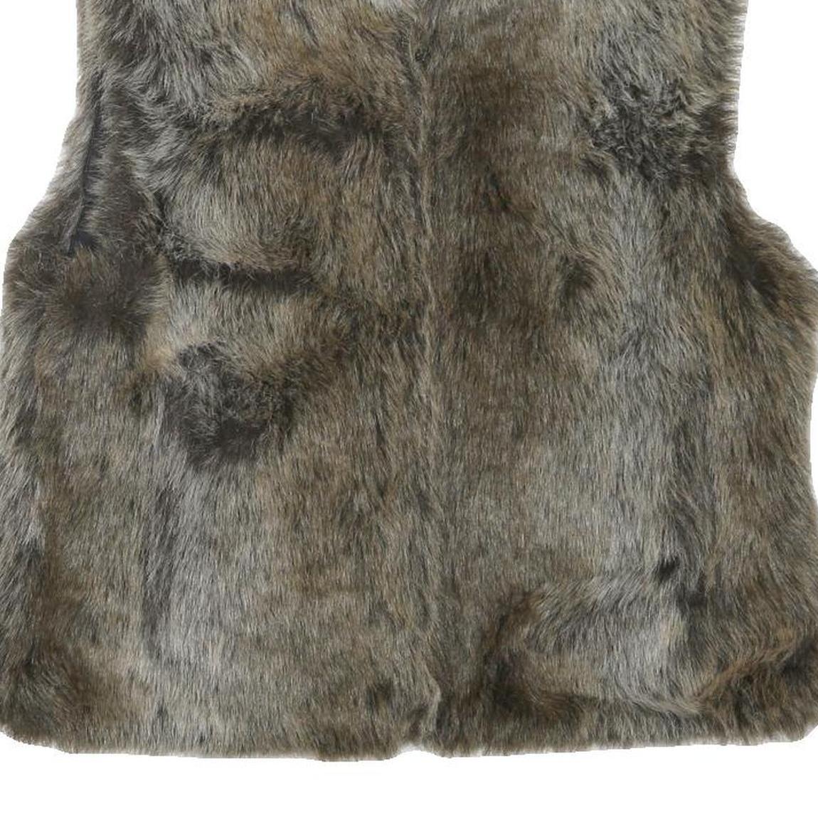 Womens Brown Faux Fur Jacket S Polyester Blend Zip Soft Plush Winter Outerwear