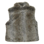 Womens Brown Faux Fur Jacket S Polyester Blend Zip Soft Plush Winter Outerwear