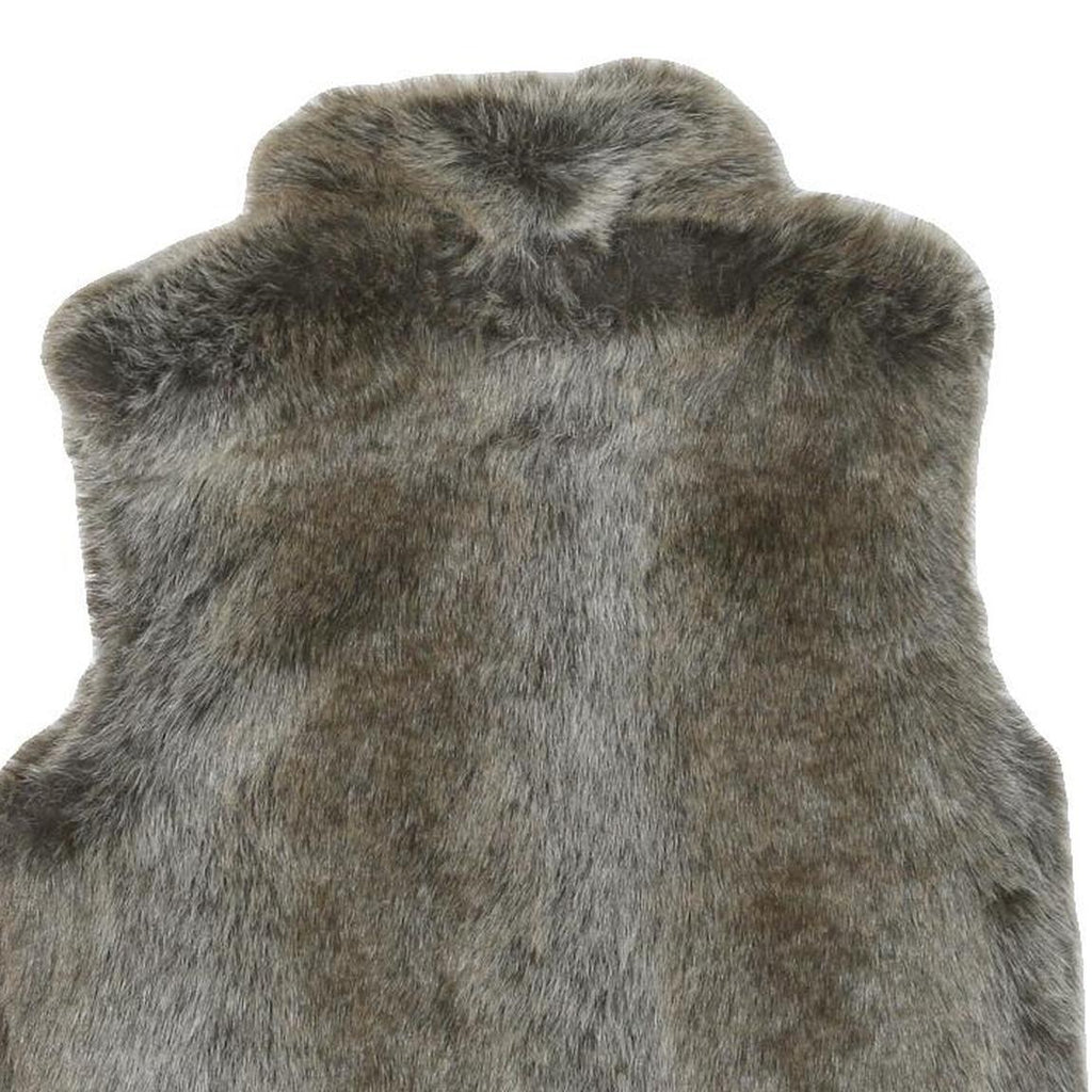 Womens Brown Faux Fur Jacket S Polyester Blend Zip Soft Plush Winter Outerwear