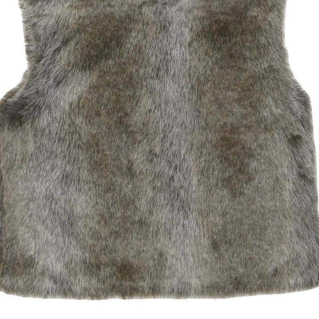 Womens Brown Faux Fur Jacket S Polyester Blend Zip Soft Plush Winter Outerwear