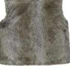 Womens Brown Faux Fur Jacket S Polyester Blend Zip Soft Plush Winter Outerwear