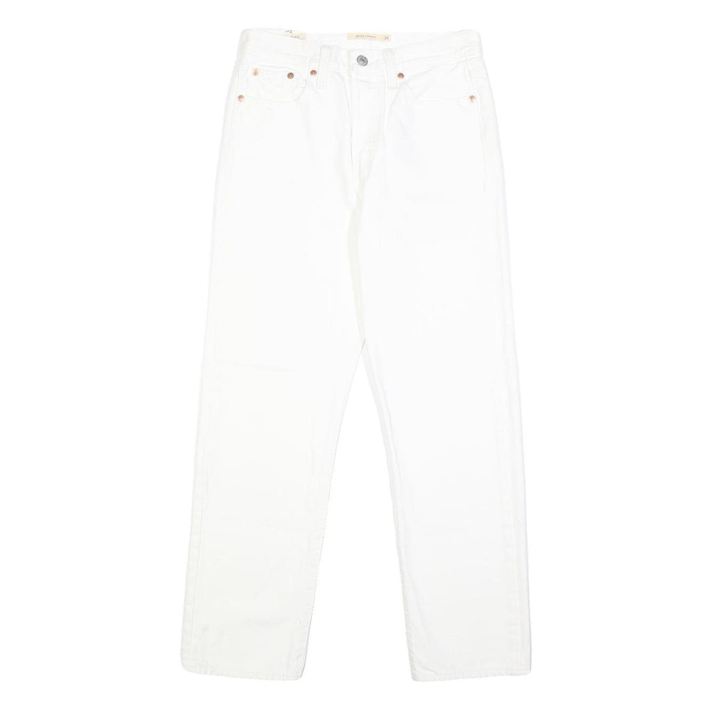 LEVI'S Wedgie Womens Jeans White Regular Straight Denim W26 L28 Button