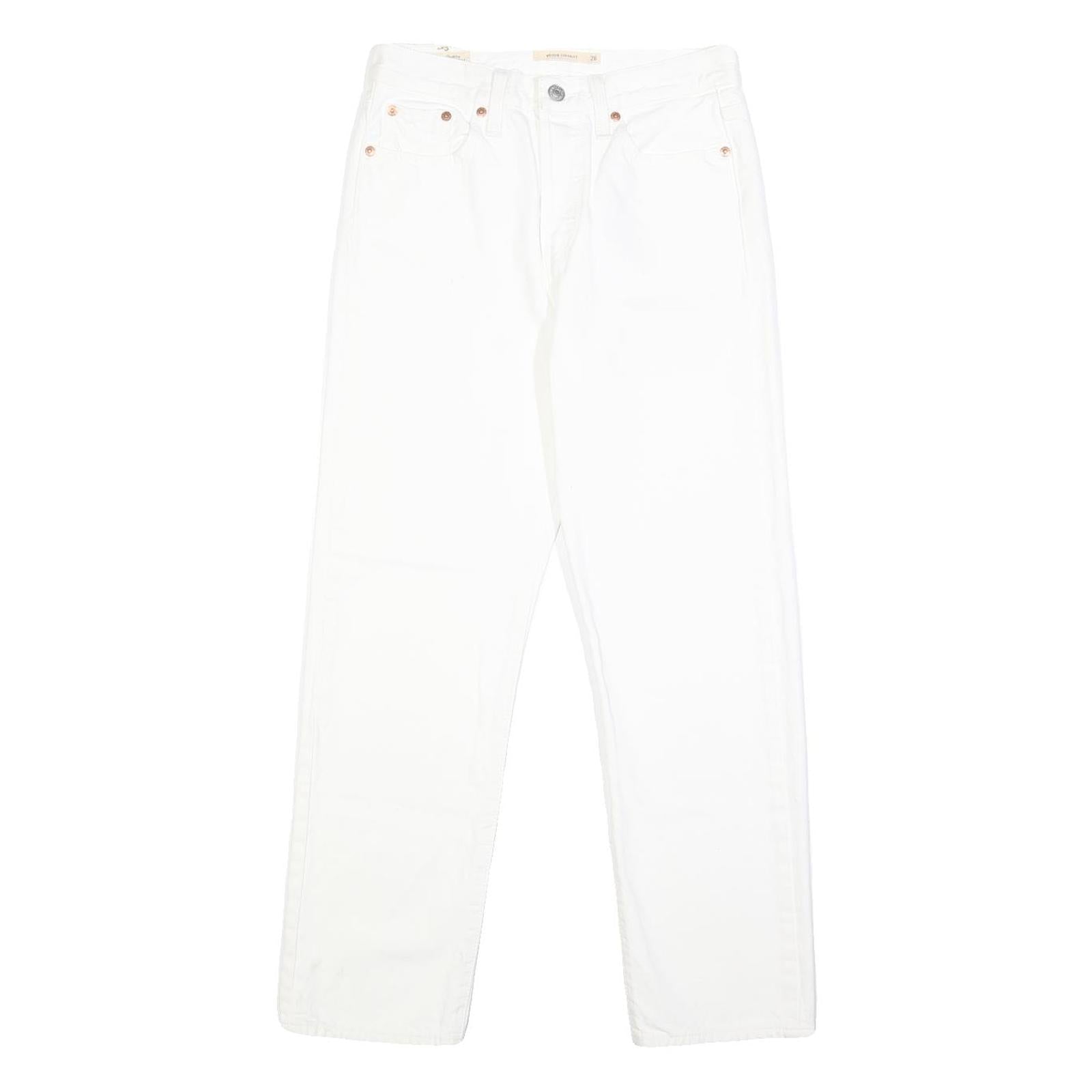 LEVI'S Wedgie Womens Jeans White Regular Straight Denim W26 L28 Button