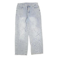 Womens Relaxed Blue Denim Straight Leg Cotton Blend Light Wash W30 L30 Patchwork