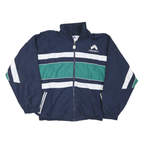 Mens Blue Green & White Zip Up Cotton Track Jacket M Casual Sportswear