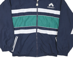 Mens Blue Green & White Zip Up Cotton Track Jacket M Casual Sportswear