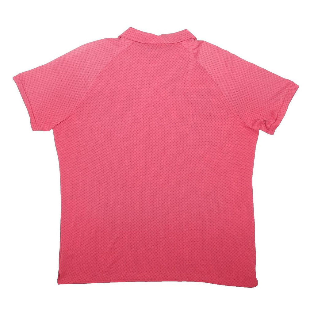 NIKE Mens Pink Striped Polo Shirt L Performance Golf Athletic Short Sleeve