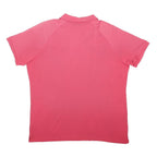 NIKE Mens Pink Striped Polo Shirt L Performance Golf Athletic Short Sleeve