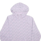 CHAMPION Womens Lilac Hoodie M Repeated Logo Print Cotton Blend Pullover