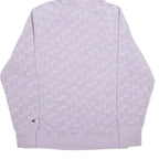 CHAMPION Womens Lilac Hoodie M Repeated Logo Print Cotton Blend Pullover