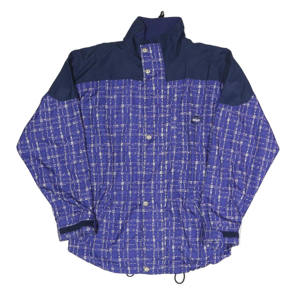 ODLO Mens Blue Navy Polyester Blend Track Jacket M Patterned Zip Closure