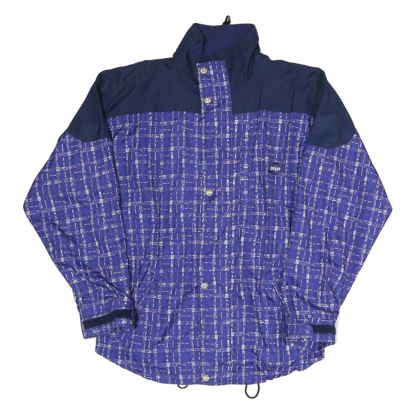 ODLO Mens Blue Navy Polyester Blend Track Jacket M Patterned Zip Closure