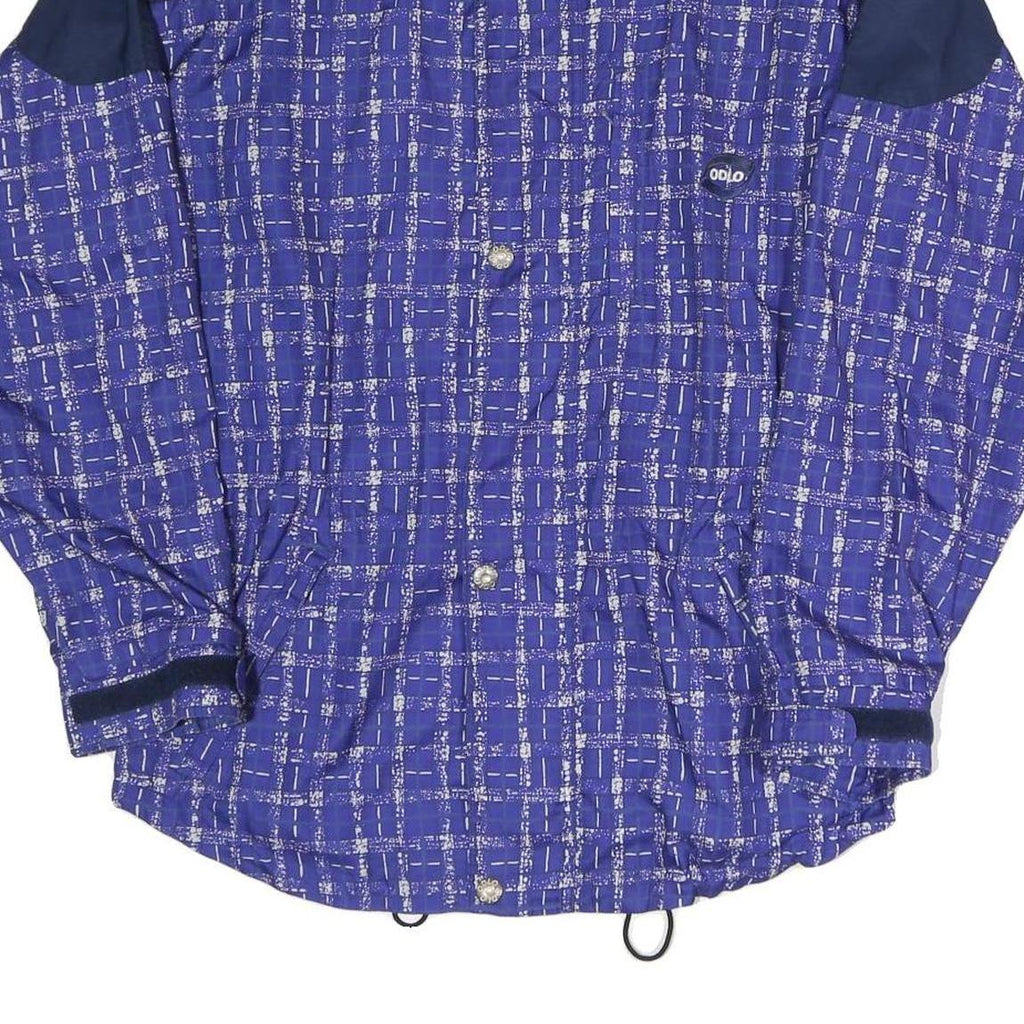 ODLO Mens Blue Navy Polyester Blend Track Jacket M Patterned Zip Closure