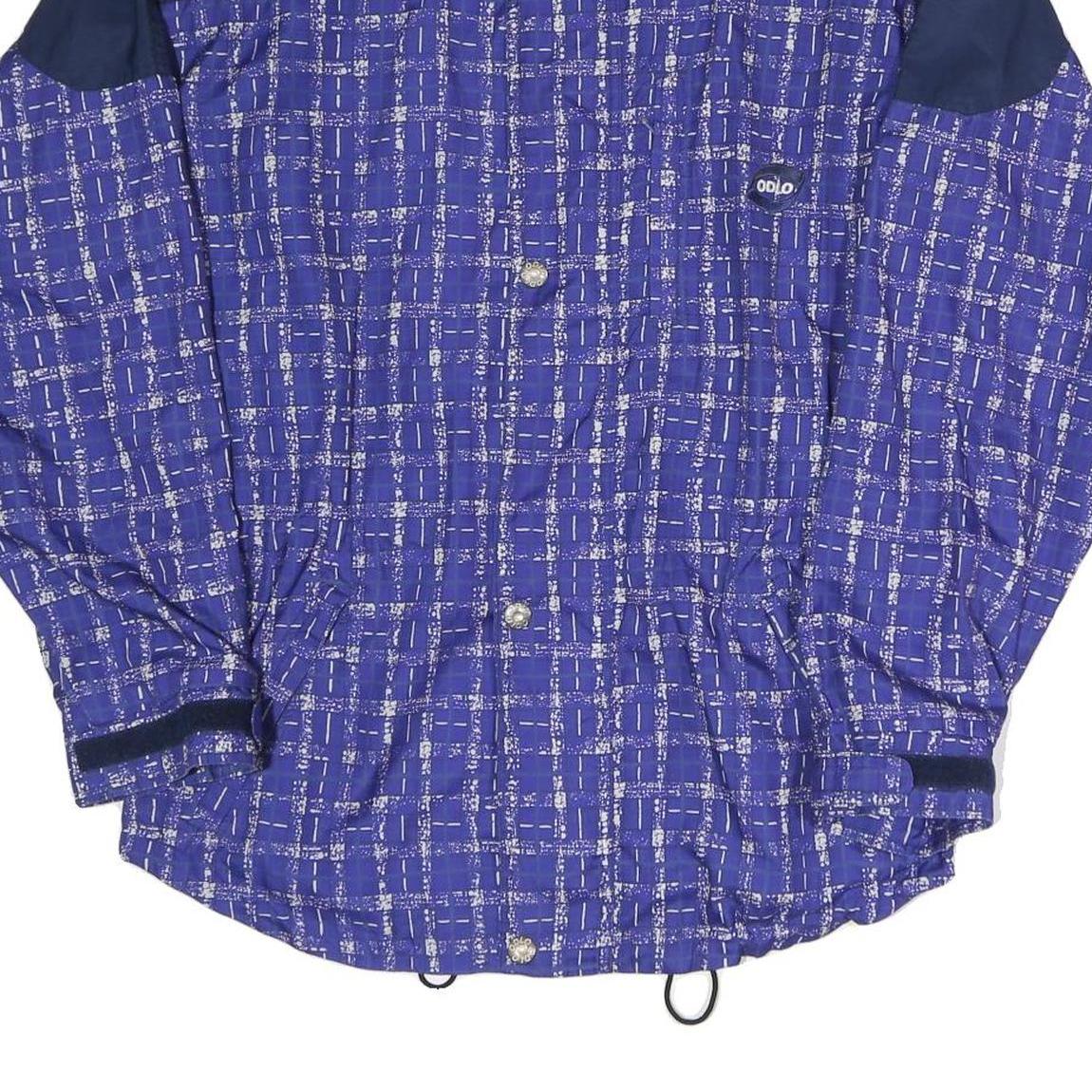 ODLO Mens Blue Navy Polyester Blend Track Jacket M Patterned Zip Closure