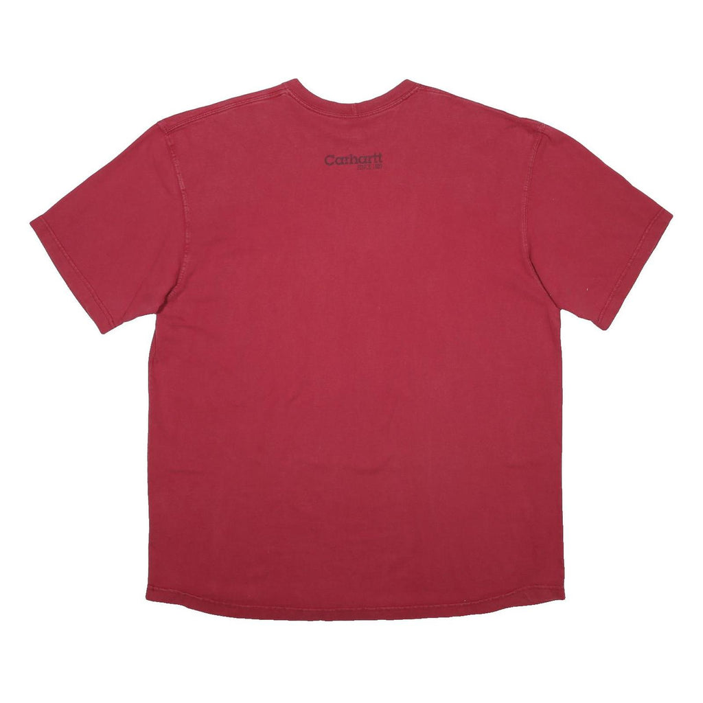 CARHARTT Mens Red Graphic T-Shirt XL Short Sleeve Crew Neck Casual