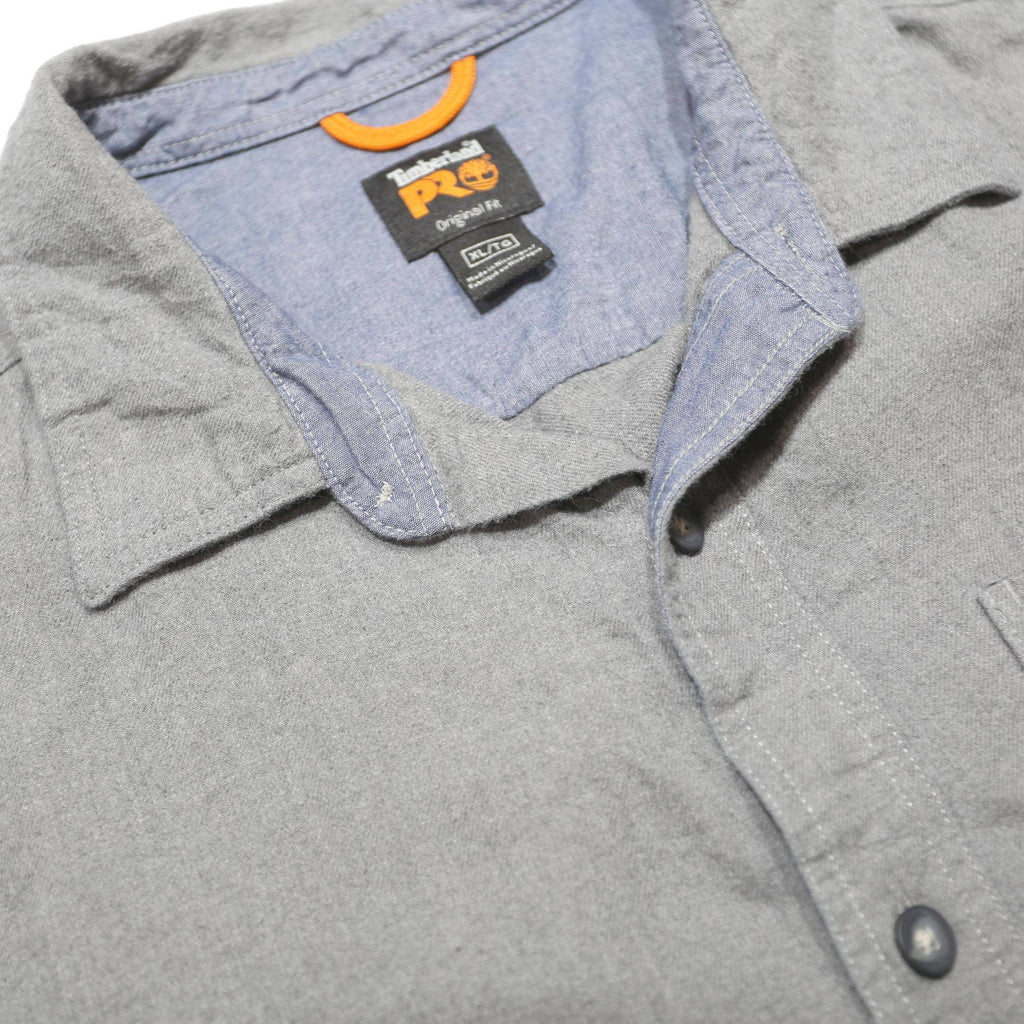 TIMBERLAND PRO Mens Grey Cotton Shirt XL Workwear Casual Long Sleeve Button