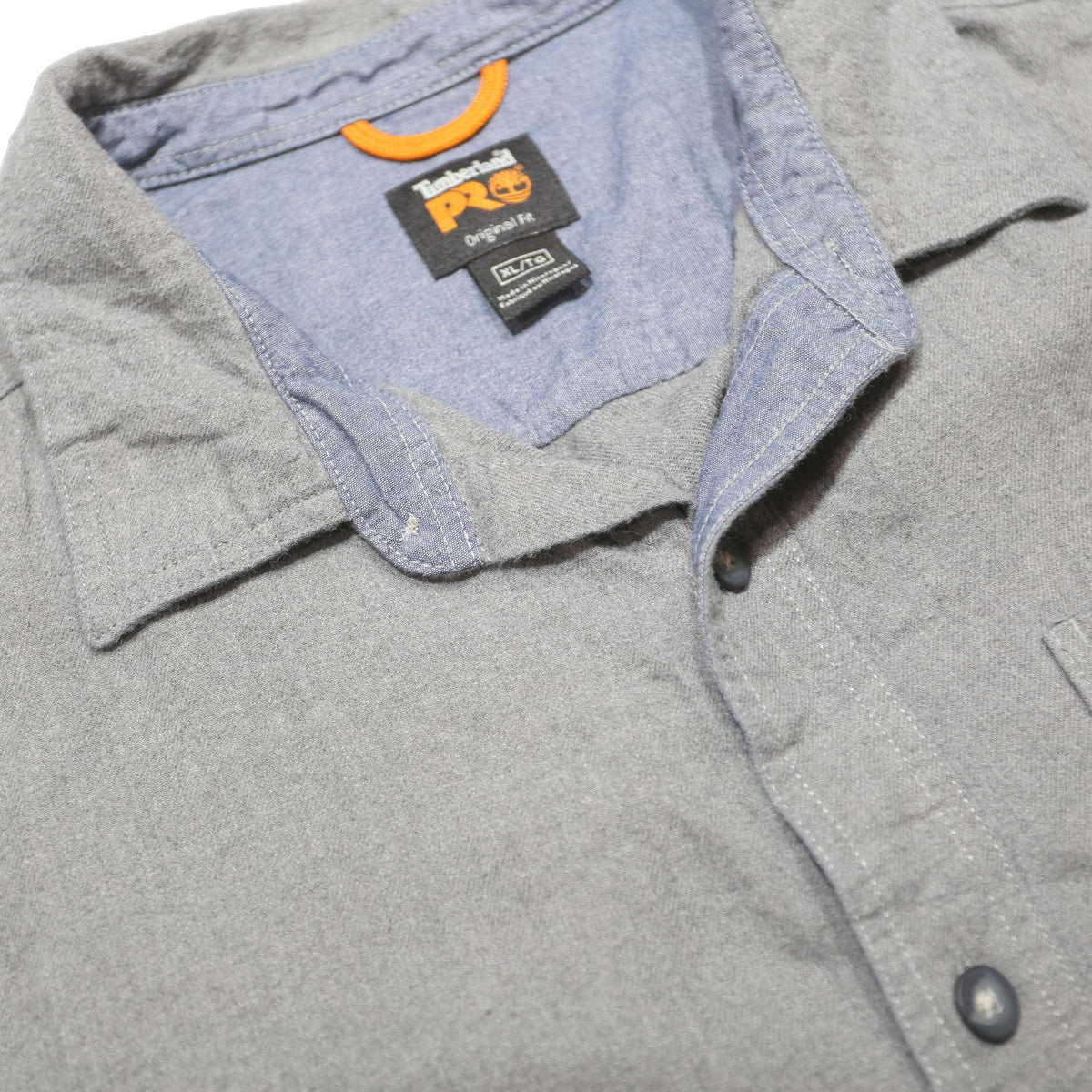 TIMBERLAND PRO Mens Grey Cotton Shirt XL Workwear Casual Long Sleeve Button