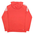 ADIDAS Boys Red & Black Hooded Zip Jacket 15-16Y Polyester Sportswear