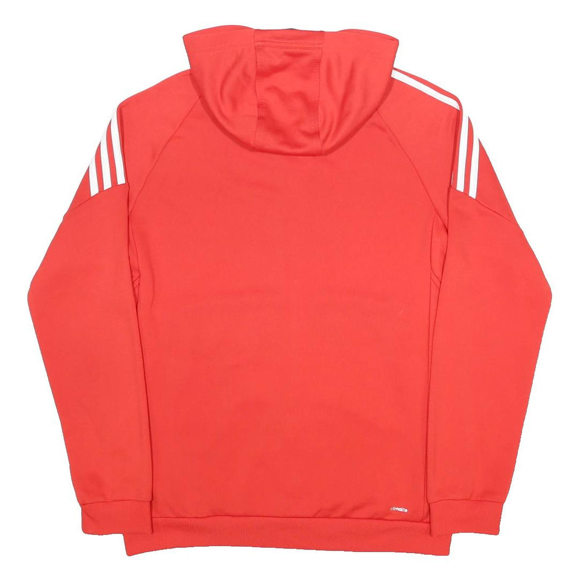 ADIDAS Boys Red & Black Hooded Zip Jacket 15-16Y Polyester Sportswear