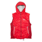 JACK WOLFSKIN Insulated Womens Puffer Gilet Red Hooded UK 16