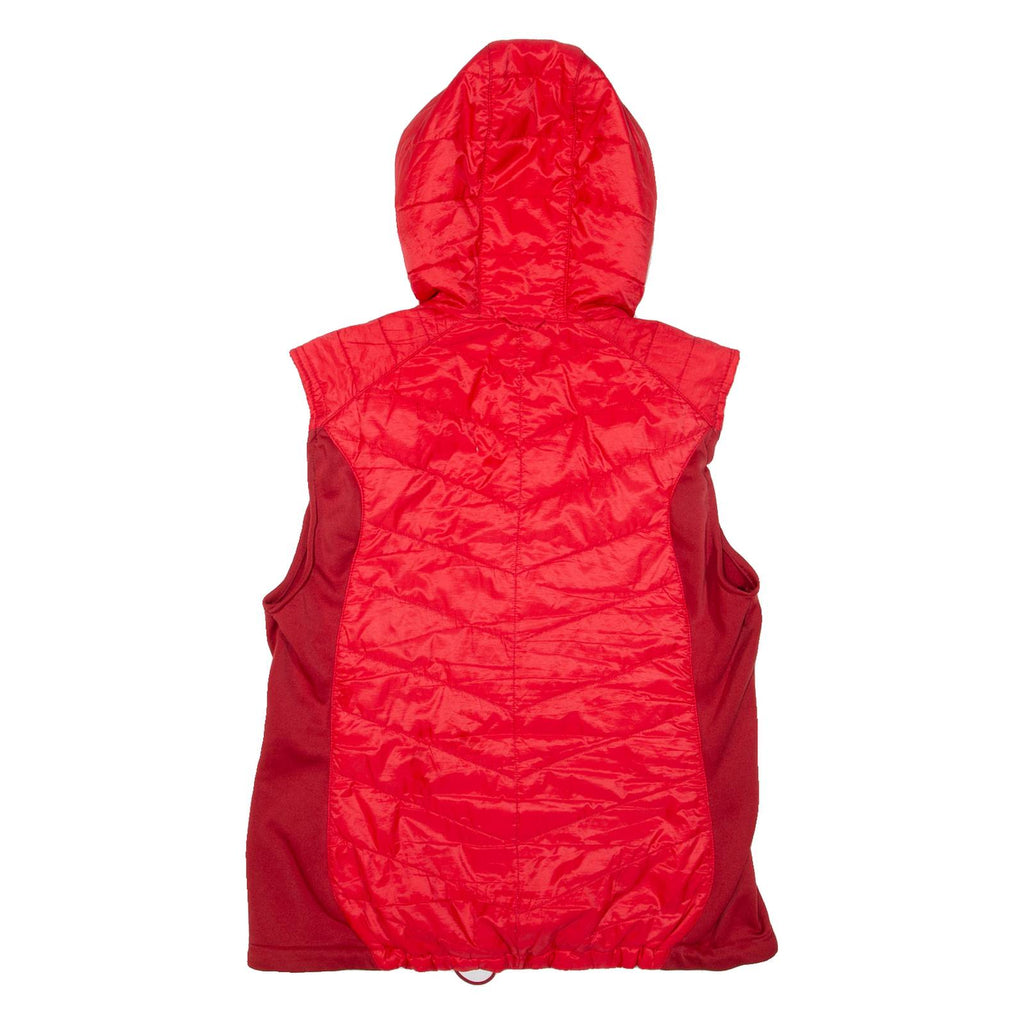 JACK WOLFSKIN Insulated Womens Puffer Gilet Red Hooded UK 16
