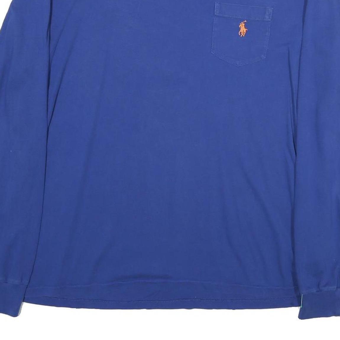 POLO RALPH LAUREN Mens Blue Long Sleeve Crew Neck T-Shirt XL Cotton Classic Fit