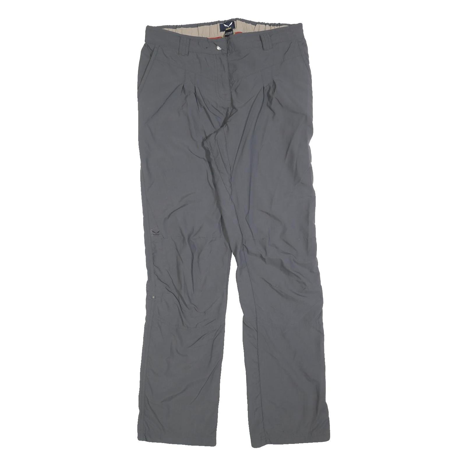 SALEWA Womens Grey Polyester Regular Fit Straight Leg Trousers W32 L34 Outdoor