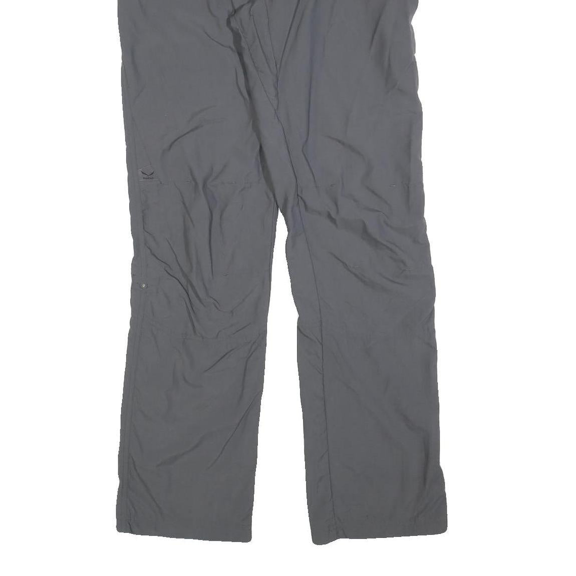 SALEWA Womens Grey Polyester Regular Fit Straight Leg Trousers W32 L34 Outdoor