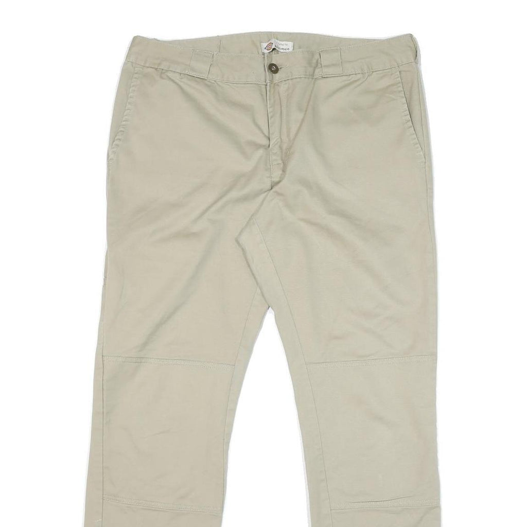 DICKIES Womens Cotton Blend Beige Regular Straight Trousers W36 L30 Workwear