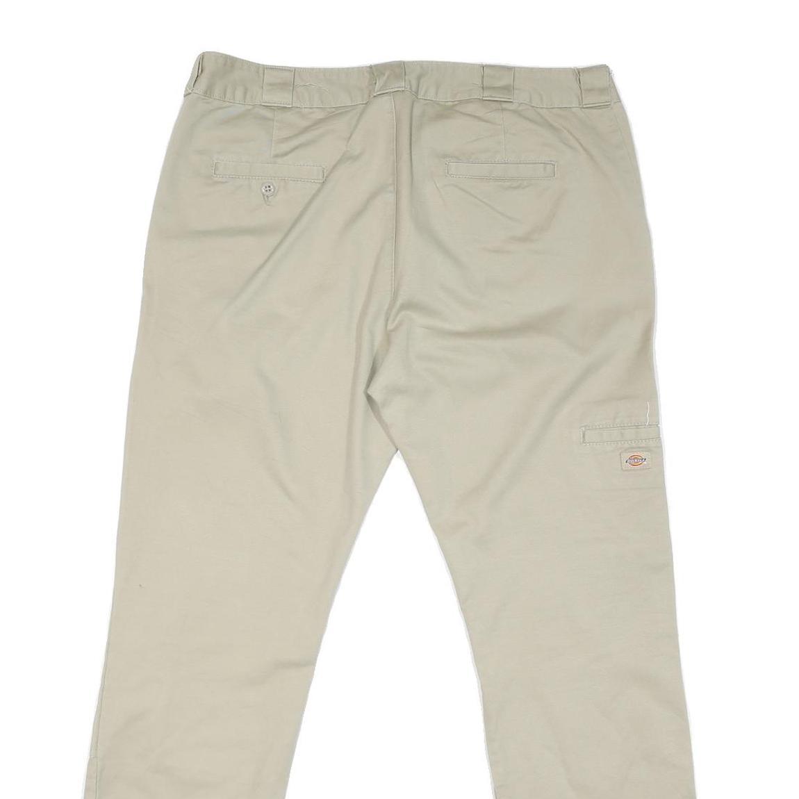 DICKIES Womens Cotton Blend Beige Regular Straight Trousers W36 L30 Workwear