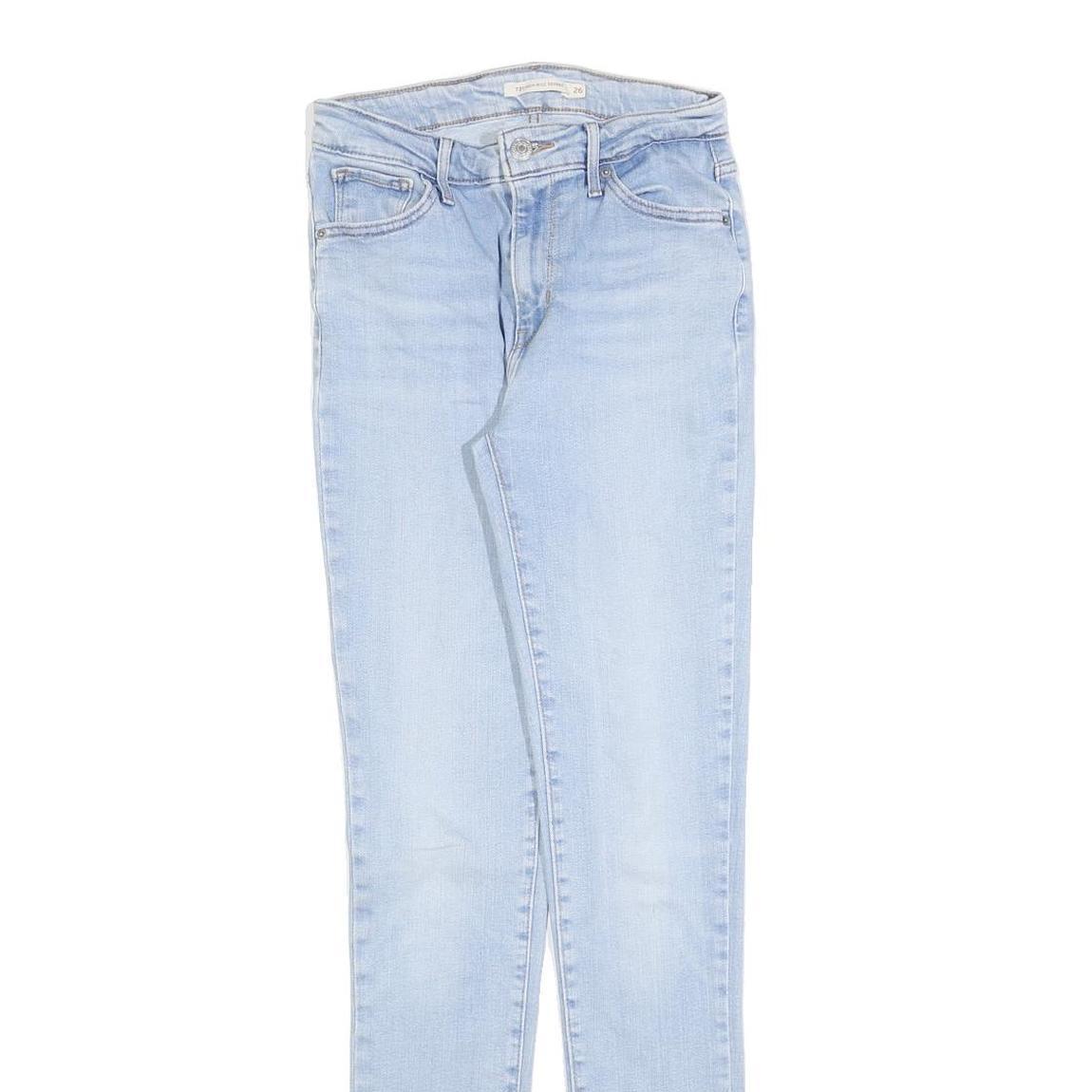 LEVI'S 721 Womens Jeans Blue Slim Skinny Denim Light W26 L32 Stretch Cotton