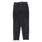 SUNDU Womens Black Cotton Blend Regular Fit Straight Leg Trousers W26 L26 Zip