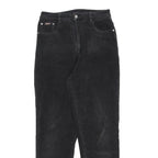 SUNDU Womens Black Cotton Blend Regular Fit Straight Leg Trousers W26 L26 Zip