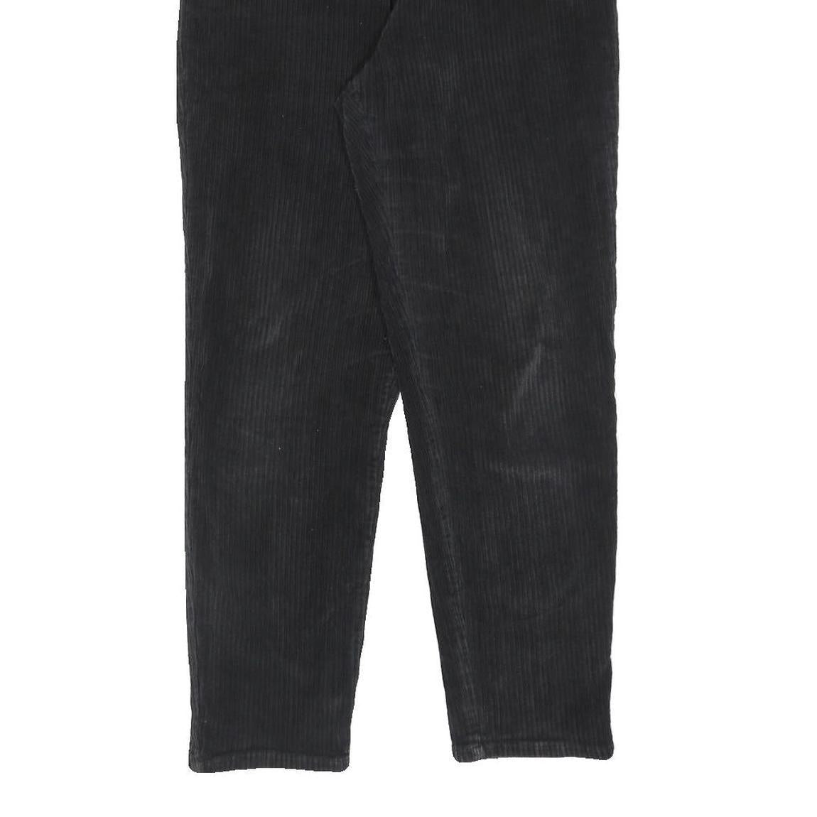 SUNDU Womens Black Cotton Blend Regular Fit Straight Leg Trousers W26 L26 Zip