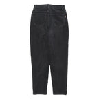 SUNDU Womens Black Cotton Blend Regular Fit Straight Leg Trousers W26 L26 Zip